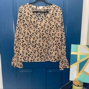 Medium Long-Sleeve Cheetah Blouse